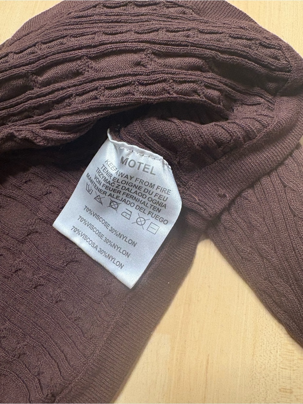 🐚 brown cable knit motel bolero shrug - Picture 5 of 5